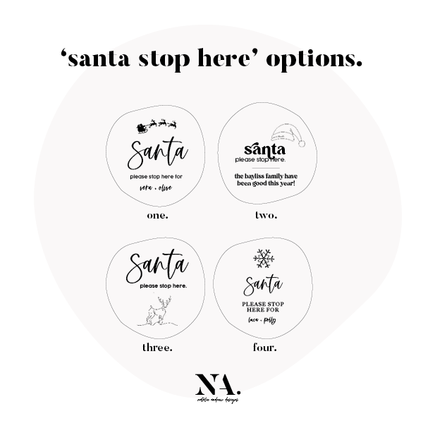 'santa, please stop here' sign