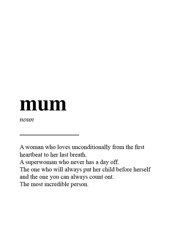 mum's meaning print