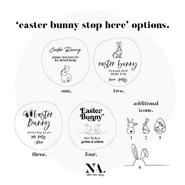 'easter bunny stop here' sign