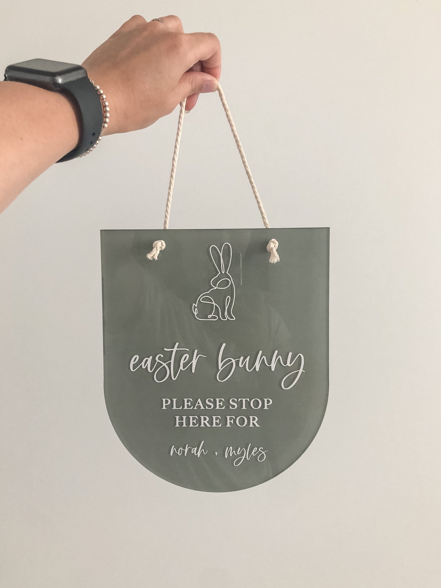 'easter bunny stop here' sign